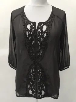 MY OWN DamenBluse, transparent mit Spitze, Gr. 38 – Vorschau 1