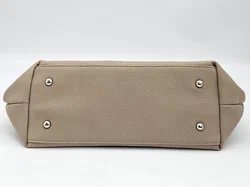  Damen Leder Handtasche - beige - Bild 4