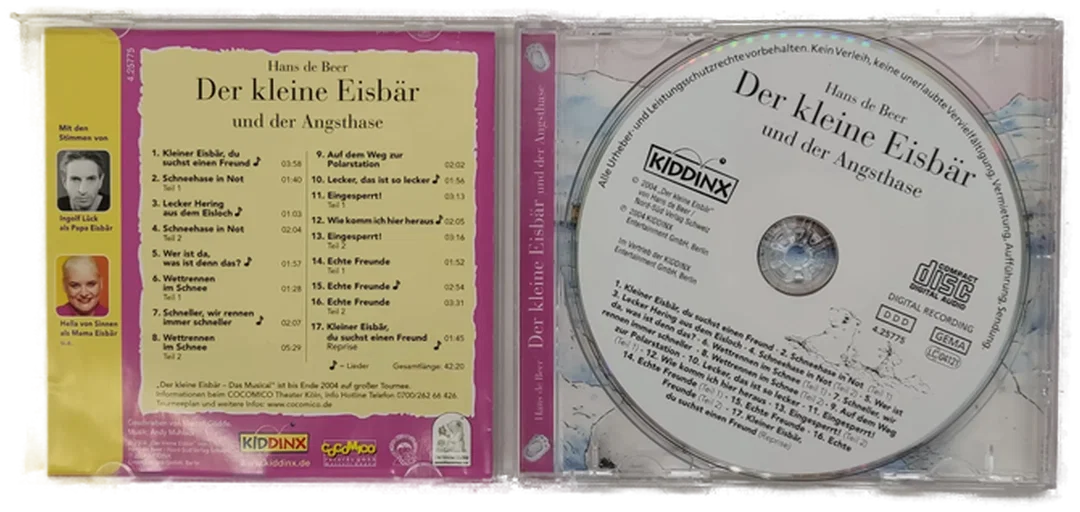 CD Hans de Beer - Der kleine Eisbär und der Angsthase, Hörspiel – Bild 3
