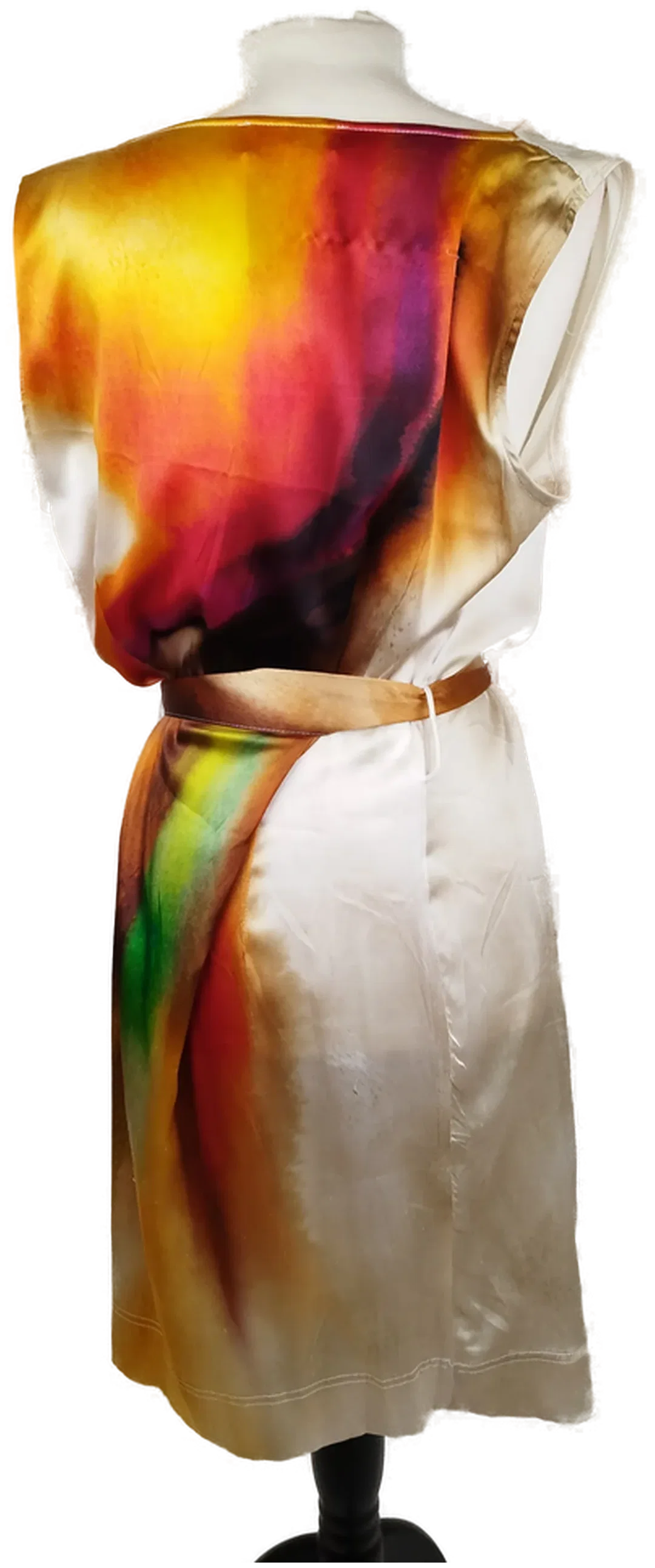 Buntes AIRFIELD Midi-Kleid - Gr. 38 / 95% Seide, 5% Lycra – Bild 3