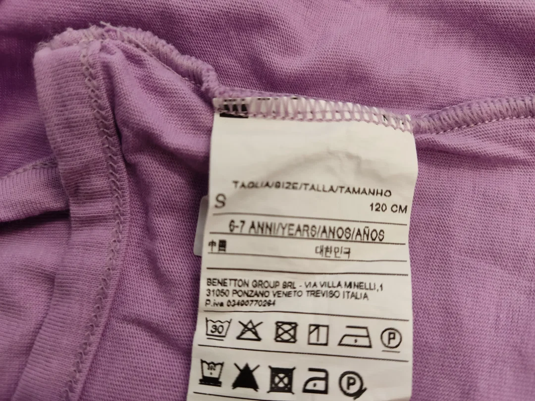 Benetton Kinder Shirt lila Gr. S/6 Jahre – Bild 4