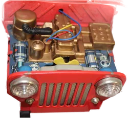 Vintage 60er Blechspielzeug Jeep FIRE DEPT No.5 von TN Nomura Japan – 35 cm Feuerwehrfahrzeug mit Figuren & Funktion - Bild 4