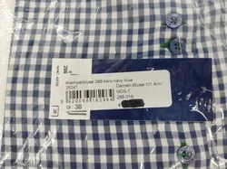 Norvil Krempelbluse 286 karo navy blue Gr. 38 - Bild 2