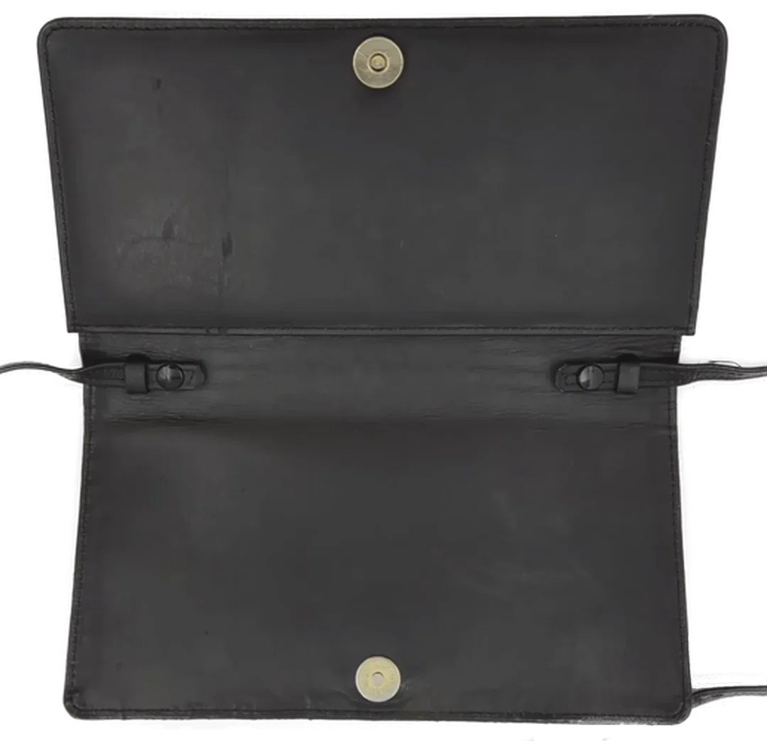 Krokodilleder Damen Vintagetasche und Brieftasche schwarz – Bild 7