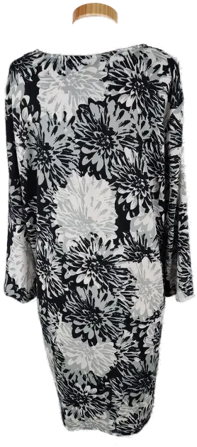 T-Shirt "Ulla Popken", dreiviertelarm ausgestellt mit V-Ausschnitt, geblümt, Gr. 54/56 – Bild 3