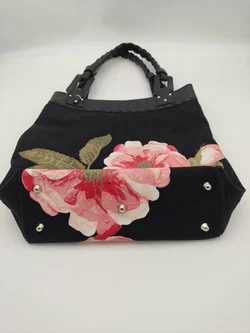 GF FERRE Tote Bag / Shopper, Nylon mit hochwertigen Lederapplikationen und geflochtenen Leder-Trageriemen - Bild 4