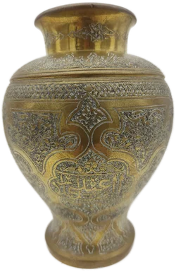 Islamische Arabische Kalligraphie Messingvase | Handgravierter Orientalische Charme - Bild 1
