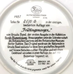 Hutschenreuther Sammelteller 1987 - „Frühlingsmorgen“ von Ursula Band (Teller 2870 B) - Bild 3
