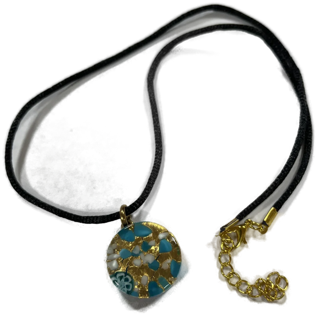 Schmuckset Ohrringe und Kette (44cm) Modeschmuck Muranoglas – Bild 3