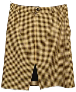 Gelb Schwarz karrierter Damenrock Gr. S 38 - Bild 2