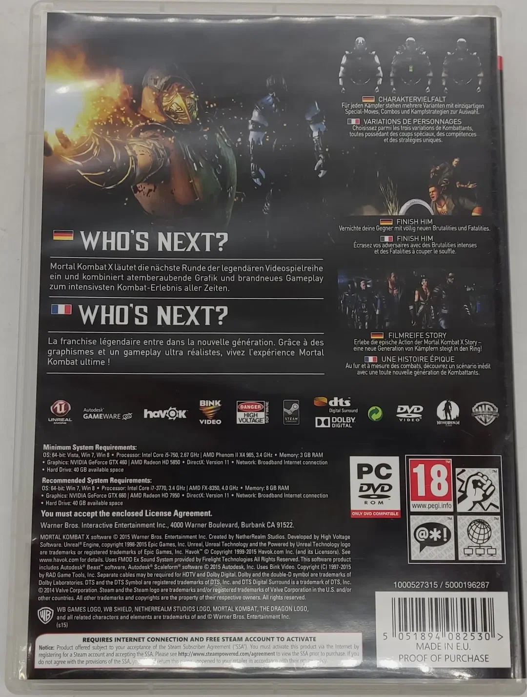 PC Game DVD-ROM Mortal Kombat X – Bild 3