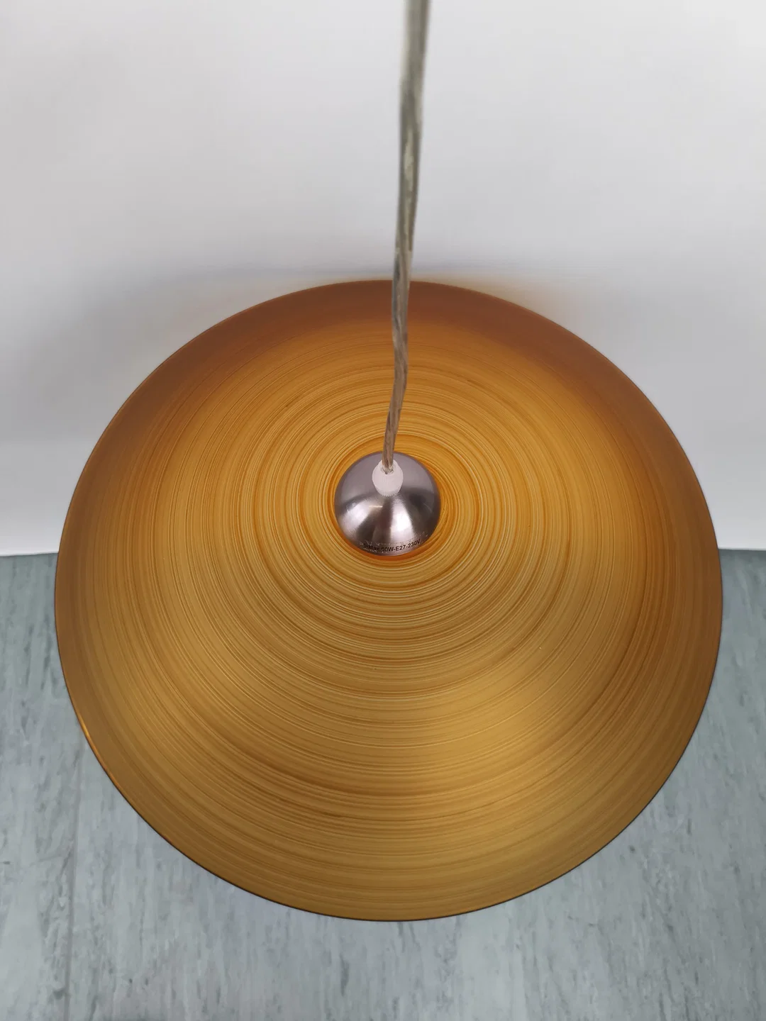 Deckenlampe, oranger Glasschirm, Ø 43cm – Bild 4