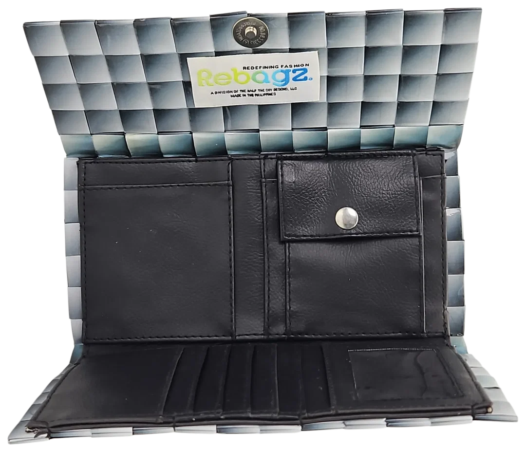 Rebagz Upcycling Damen Geldbörse - grau/schwarz – Bild 2