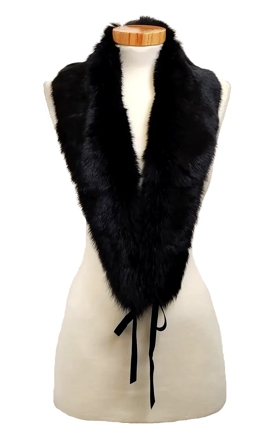 Damen Echtpelz Kaninchenfellkragen schwarz - Bild 1