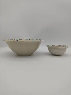 Handgefertigte und handbemalte Keramikschalen 2er Set, neuwertig und unbenutzt, D groß 27,5 cm, D klein 15 cm  - Bild 3