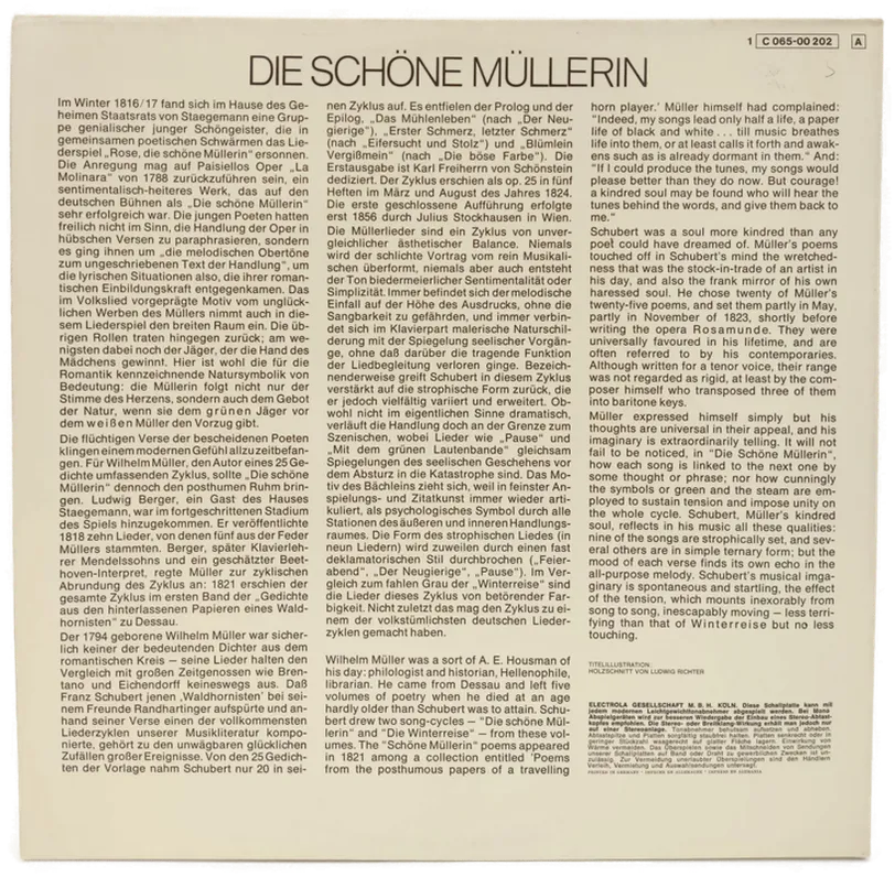 Vinyl LP - Franz Schubert - Die schöne Müllerin D795 – Bild 2