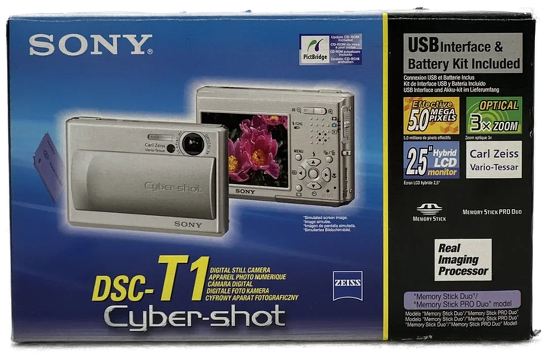 Sony Cyber-shot DSC-T1 Digitalkamera mit original Unterwassergehäuse und Zubehör – Bild 2