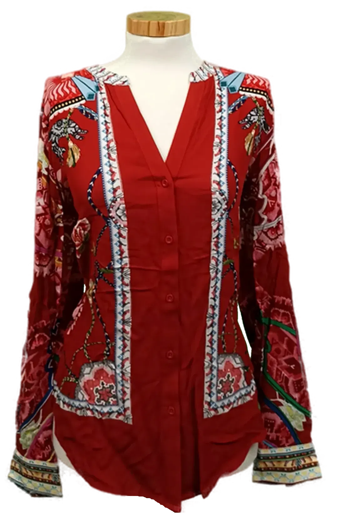 Desigual Damen Bluse rot gemustert Gr. M - Bild 1