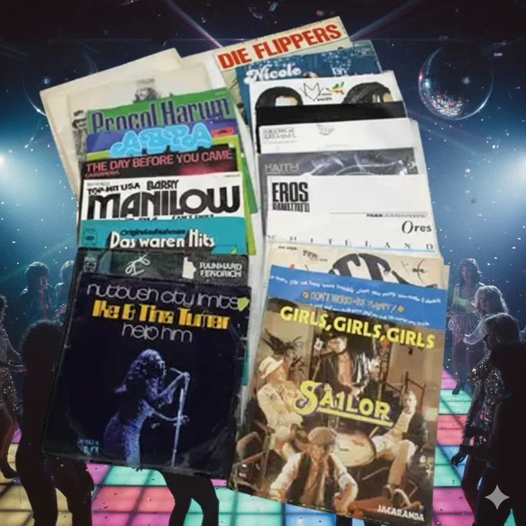 Konvolut 17 Stk. Single Schallplatten – ABBA, George Michael, Ike & Tina Turner, Sailor u. a. - Bild 1