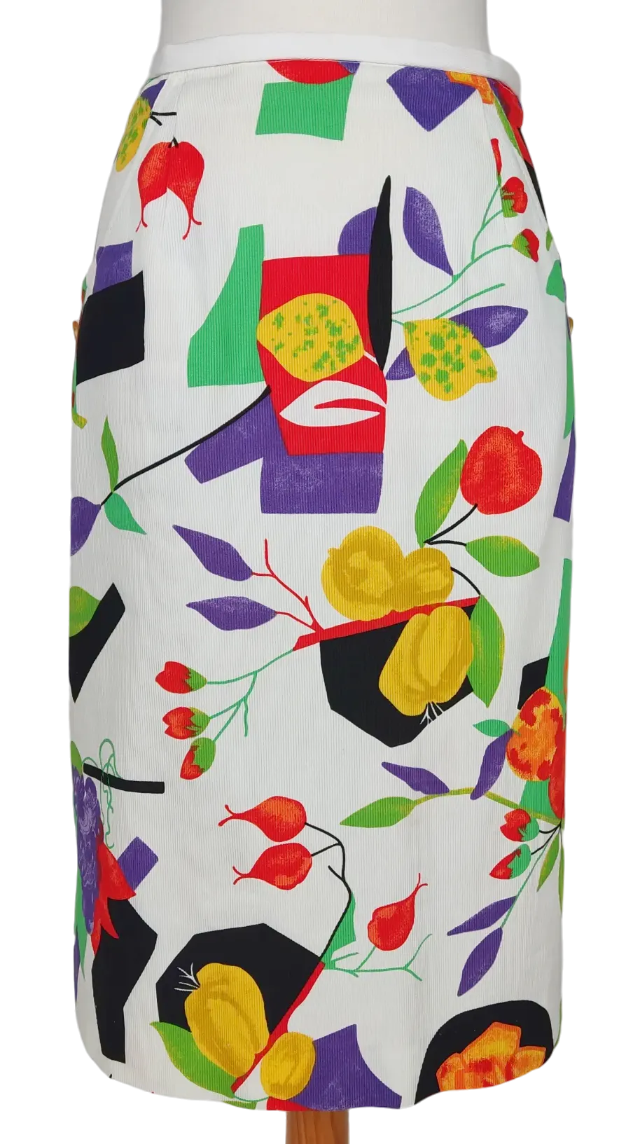 Damen Midirock mit Fruit Print, weiß - Gr. XXL  - Bild 1