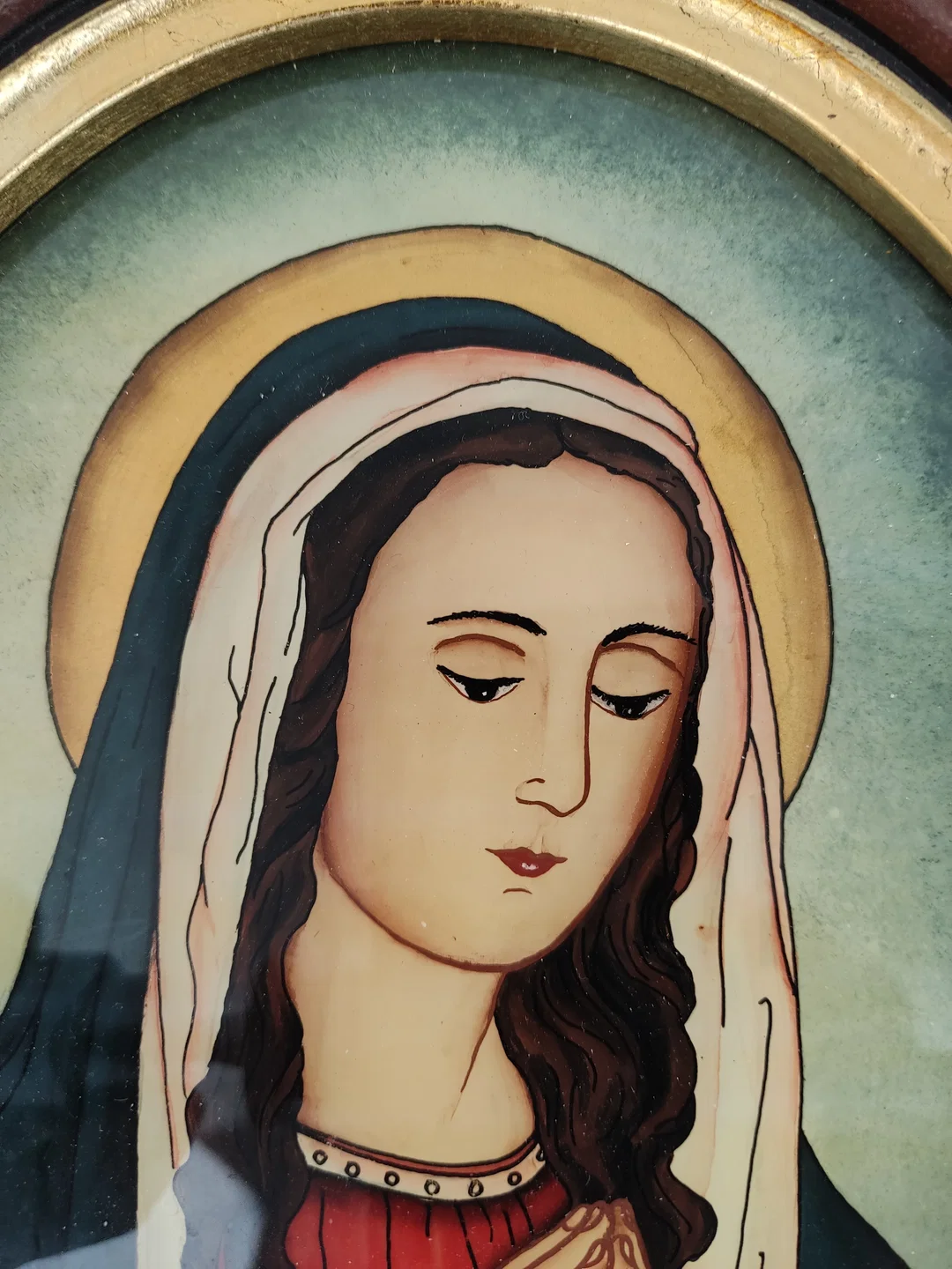 HINTERGLASBILD "Madonna", gerahmt – Bild 2