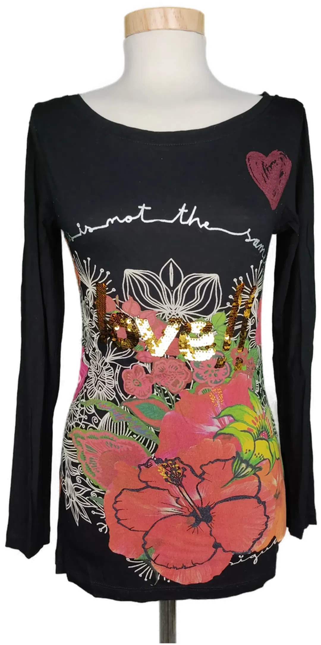 Desigual Damen Shirt schwarz bedruckt - S/36 - Bild 4