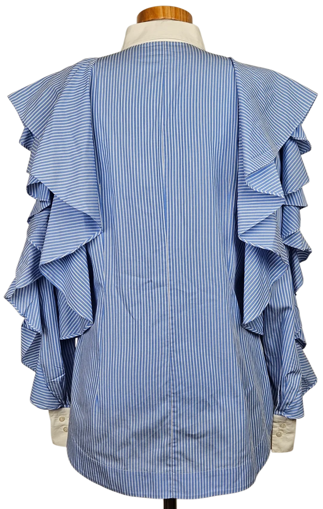 SARA BATTAGLIA Damen Bluse, blau/weiß -Gr. M – Bild 3