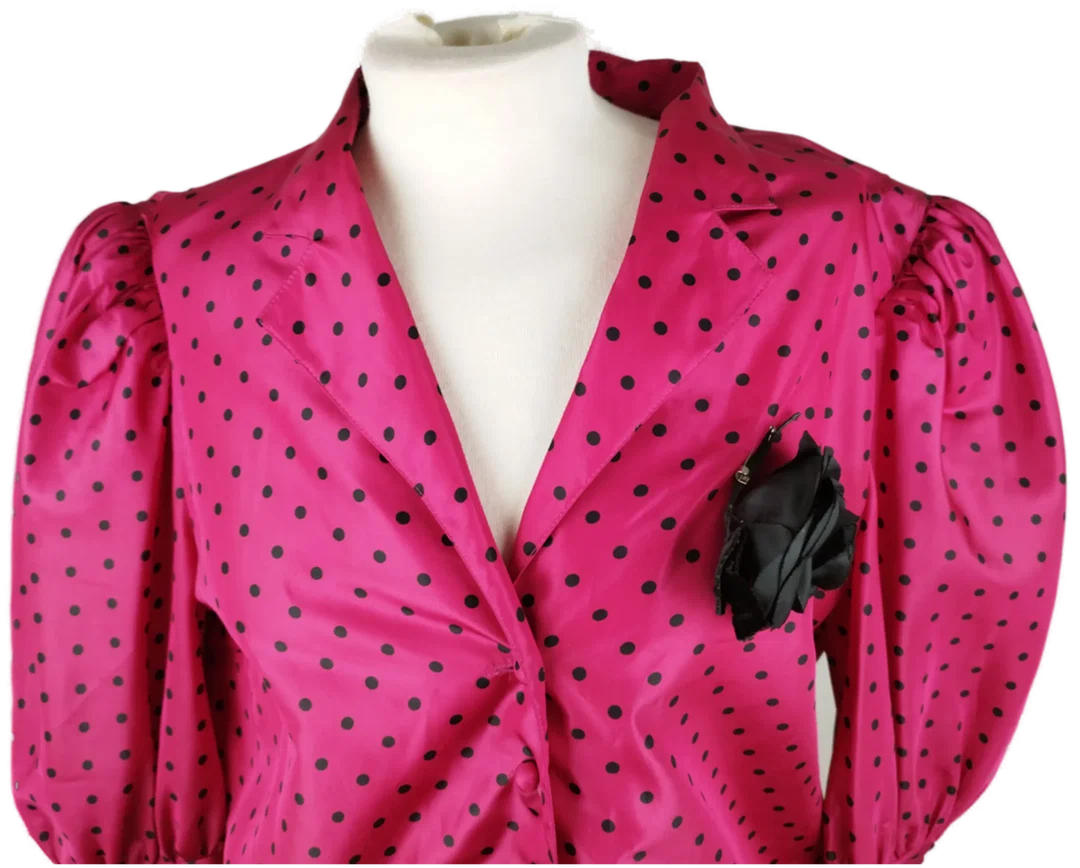 FINK Modell Bluse - Gr. 40 / Polkadot mit Brosche - Bild 4