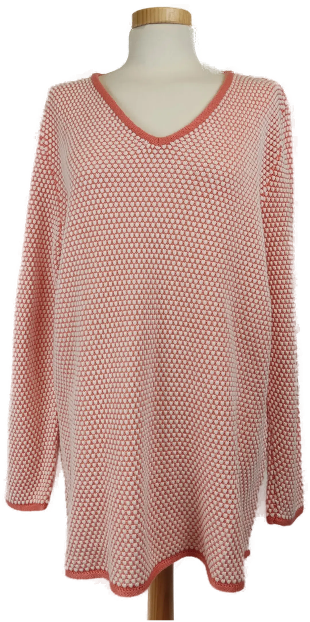 Collection L Damen-Pullover lachs/weiss-gemustert - XXL/44 - Bild 4