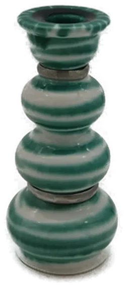 Gmunder keramik Kerzenleuchter Grün Gestreift - Bild 2