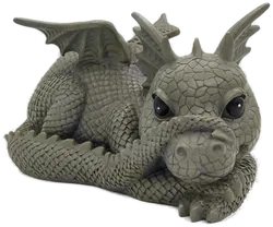 Deko-Figuren-Set – 2 liegende Drachen aus Kunststoff (leicht, detailliert gearbeitet) - Bild 3