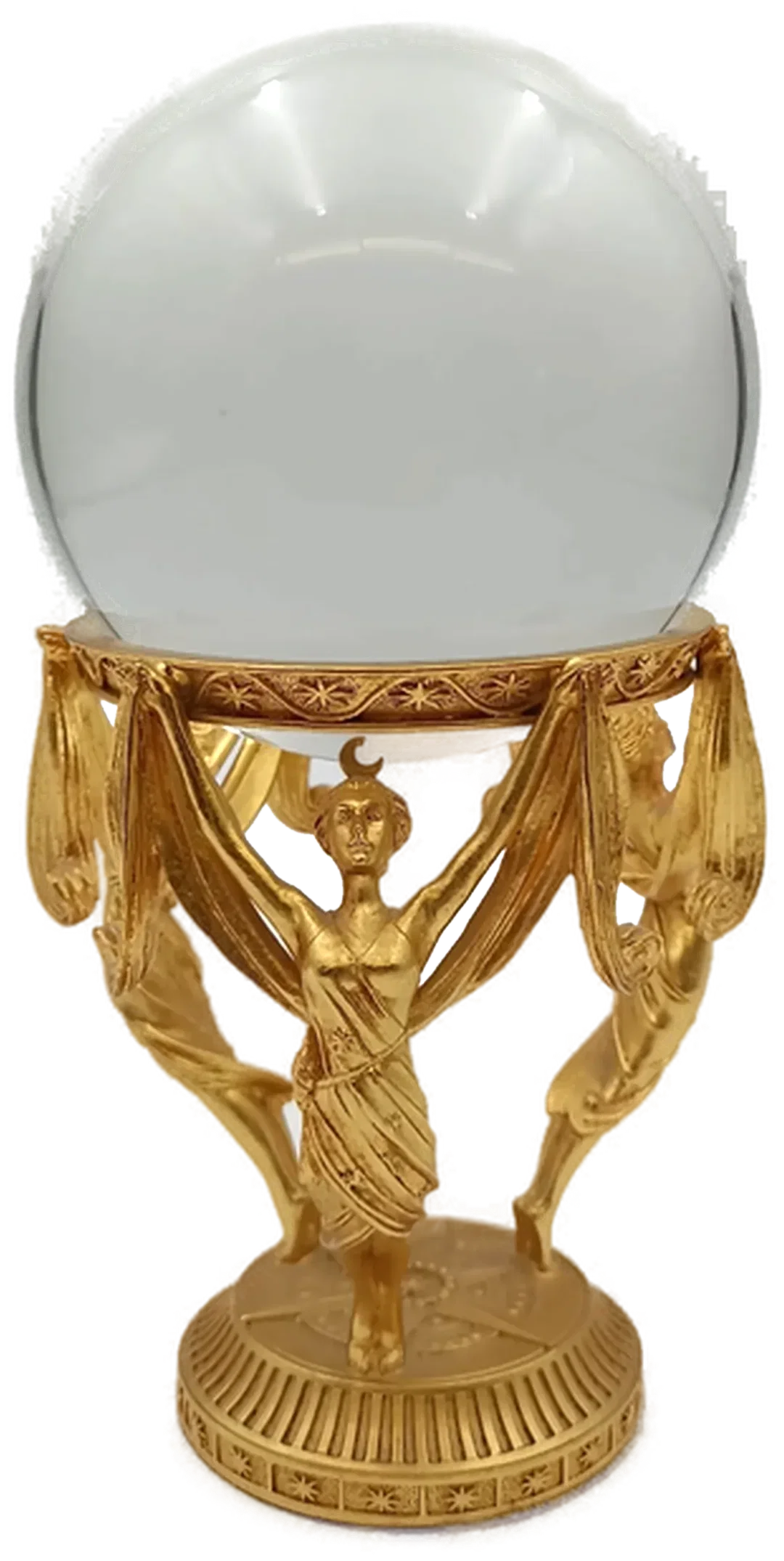 Franklin Mint Crystal Visions Kristallkugel 1989 – 24K Vergoldet mit Original-Bodenlabel – Bild 3