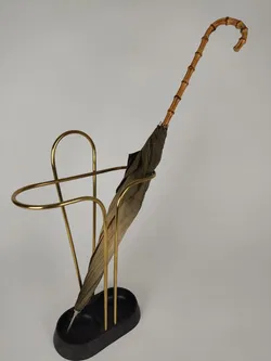 Vintage-Flanierschirm / Sonnenschirm / Damenschirm - beige-braun gemustert - Bild 5