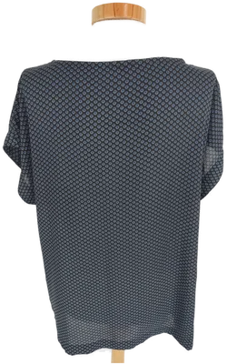 T-Shirt "Iwie", kurzarm, schwarz/blau gepunktet, Größe 38 (geschätzt) – Vorschau 3