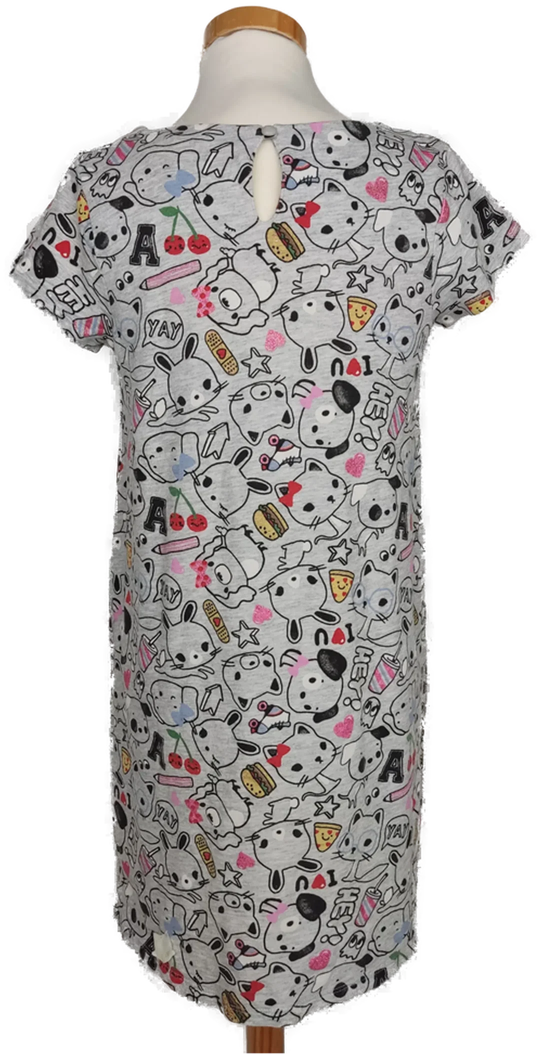 H&M Kinder Kleid grau mit Druck - 134/140 – Bild 2