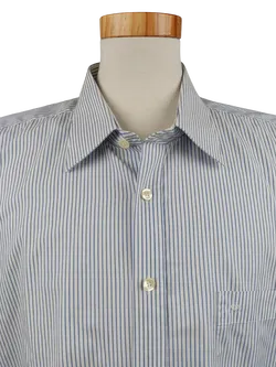 Seidensticker Herren Kurzarmhemd, weiß/blau - Gr. 46/XXL - Bild 4