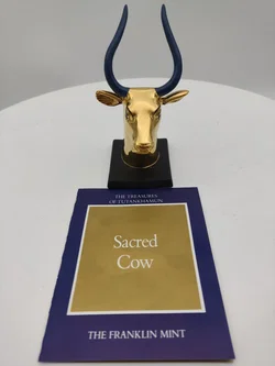 Goldener Sacred Cow Porzellan & Zertifikat von Franklin Mint | Limitierte Rarität – Vorschau 7