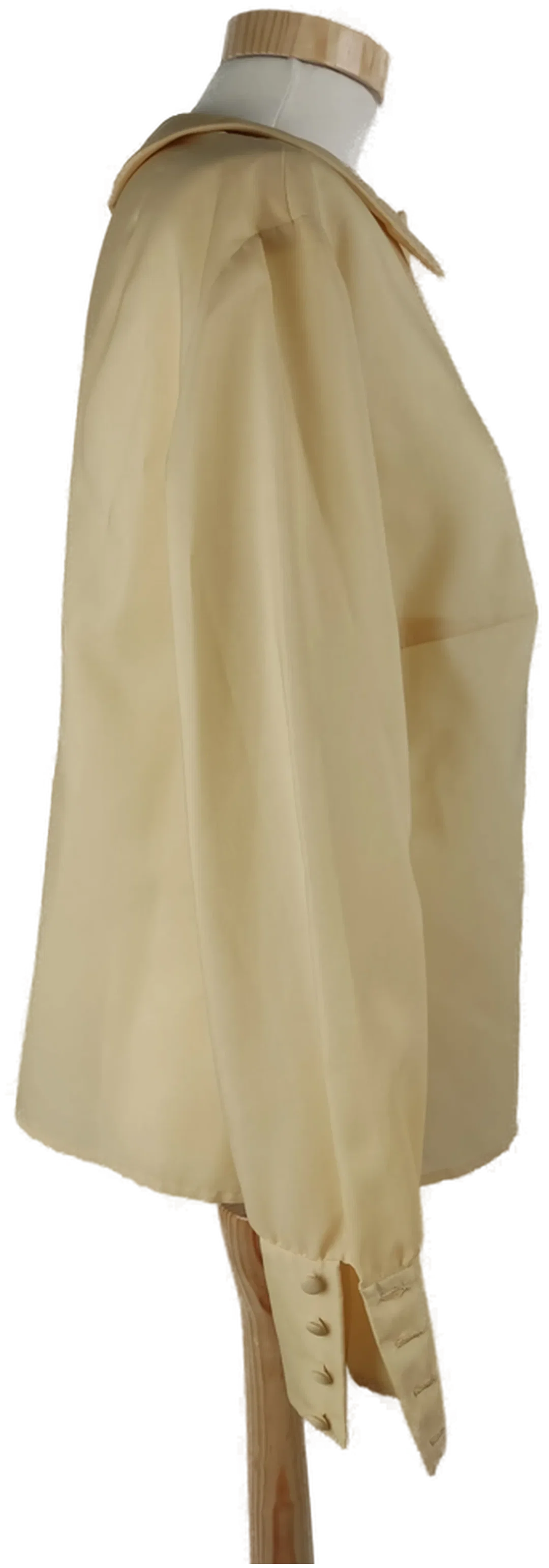 Bluse langarm mit Kragen, creme, Größe 42/44 (geschätzt) – Bild 2