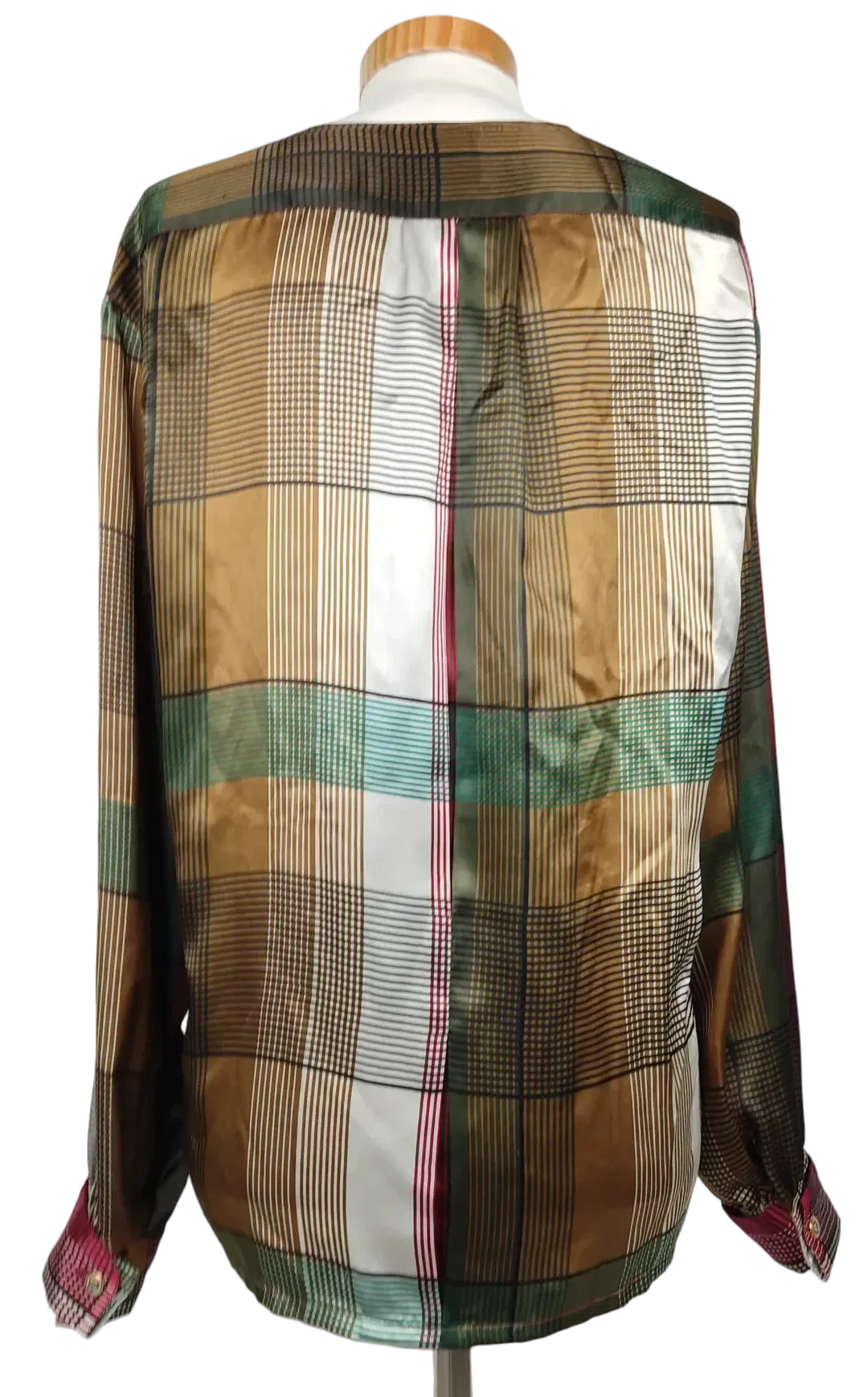 Vintage Gläser Damen Bluse, grün/rot - Gr. M – Bild 2