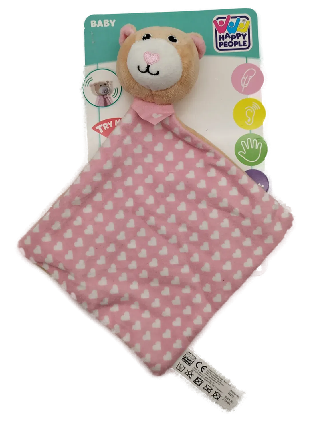 Happy People Schmusetuch aus weichem Plüsch - mit raschelndem Kopf - Bild 1