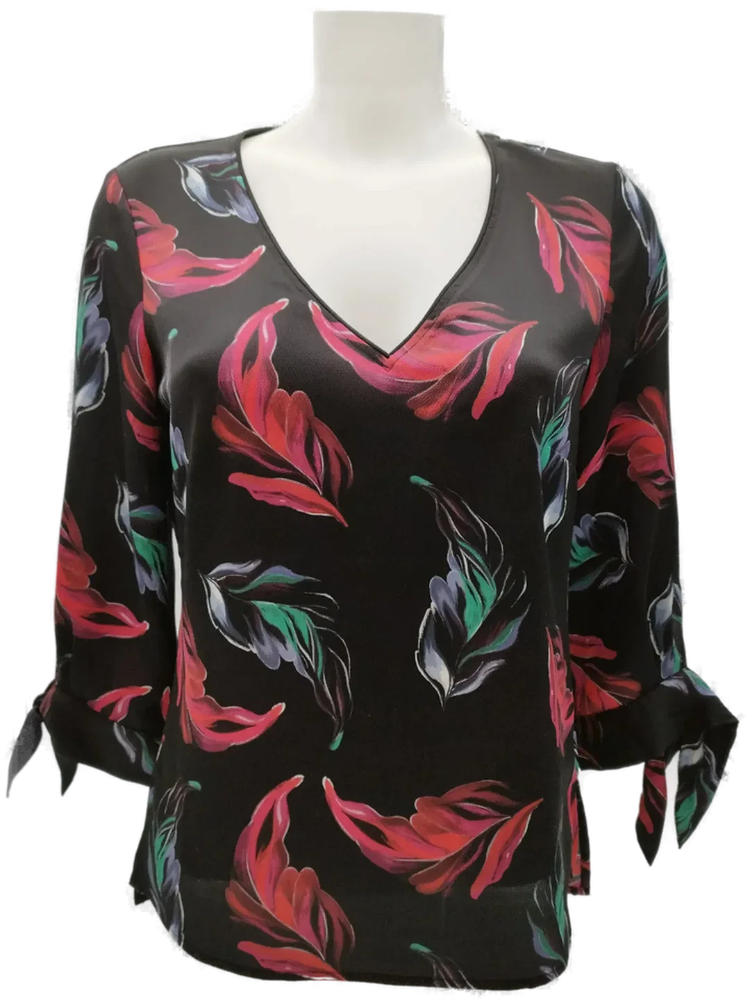 Shirt Comma Polyester Blätterprint | Casual-Eleganz, Gr. 34 – Bild 2