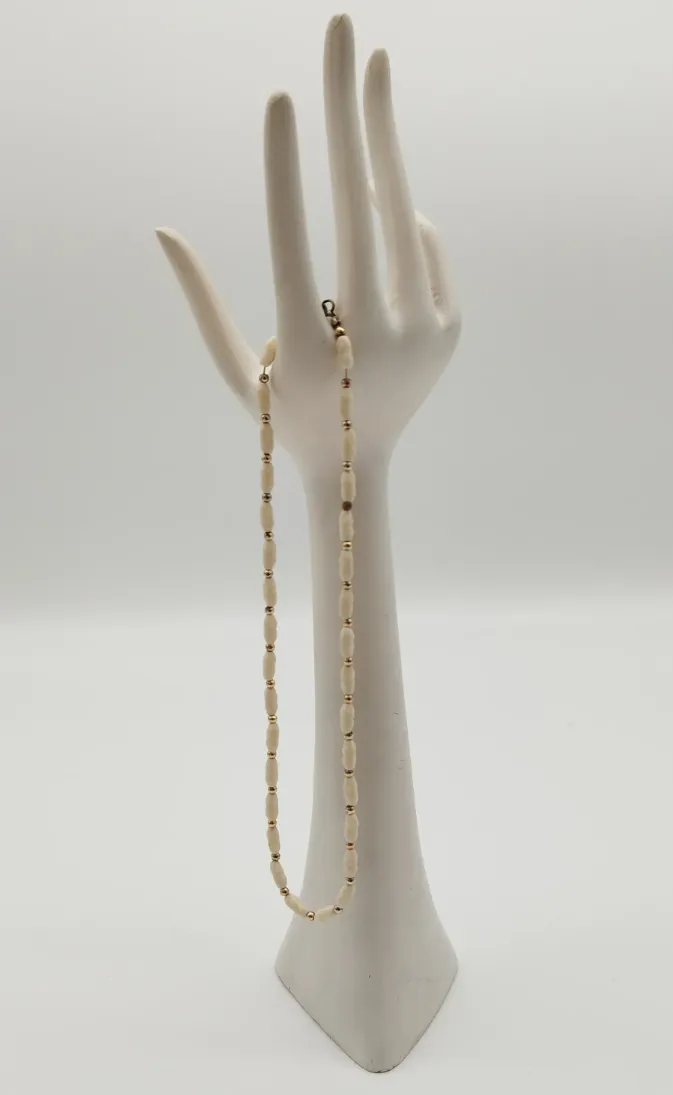 Strand-Halskette mit goldenen Details - ca. 40cm - Bild 1