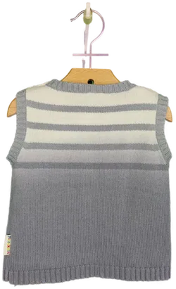 Klitzeklein Kinder Pullunder weiß/grau - 74 - Bild 2