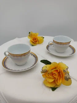 Kaffeegeschirr 2er Colditz Porzellan Kobalt mit Gold | DDR/GDR-Rarität - Bild 2