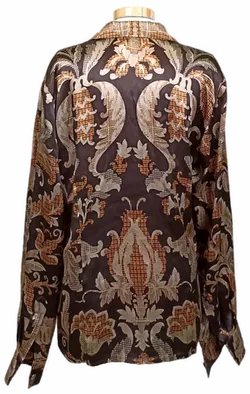 Escada Damen Bluse aus Seide braun gemustert Gr. 40 - Bild 2