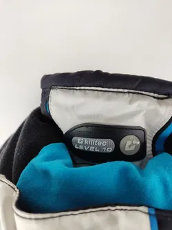 Skijacke 'killtec', mit Zipp, Stehkragen und Kapuze, weiß/schwarz/türkis, Größe 40 - Bild 4