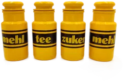 Vintage Keramik Vorratsbehälter gelb/braun - 4 Stück - Bild 1