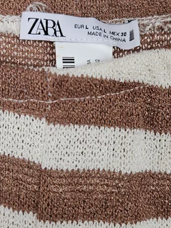 ZARA Damen Hose, braun/beige - Gr. L – Vorschau 4