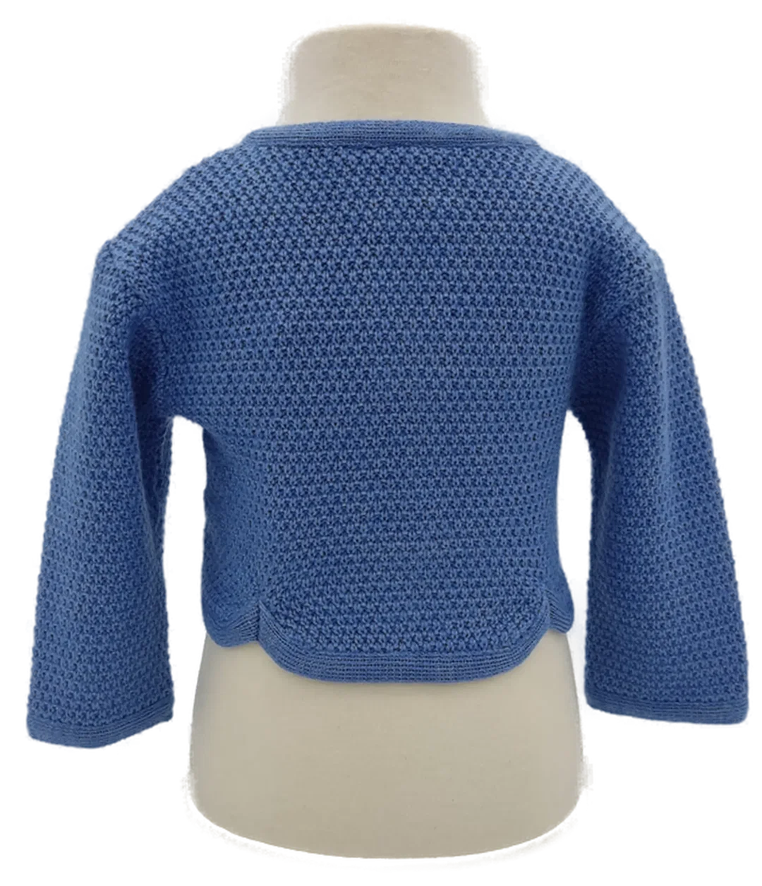 Alpenstrick Mädchen Bolero blau - 68 – Bild 3
