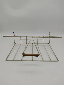 Vintage-Zeitschriftenständer aus Messing mit Holzgriff  - Bild 5